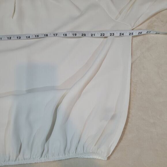 Vince Camuto White Blouse with Keyhole Neckline - Size Large‎ - Picture 6 of 7